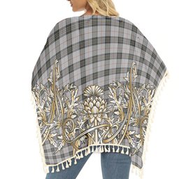 ScotsTee Shop Scottish MacPherson 10 Tartan Scotland Royal Golden Thistle Square Fringed Shawl