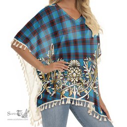 ScotsTee Shop Scottish Hume Ancient Tartan Scotland Royal Golden Thistle Square Fringed Shawl