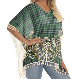 ScotsTee Shop Scottish McDonald Lord of the Isles Hunting Modern Tartan Scotland Royal Golden Thistle Square Fringed Shawl