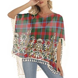 ScotsTee Shop Scottish Thomson Mackinlay Tartan Scotland Royal Golden Thistle Square Fringed Shawl