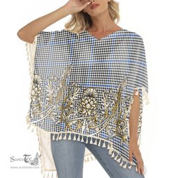 ScotsTee Shop Scottish Haig Modern Tartan Scotland Royal Golden Thistle Square Fringed Shawl