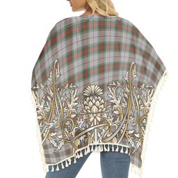 ScotsTee Shop Scottish Stewart Royal VS Tartan Scotland Royal Golden Thistle Square Fringed Shawl