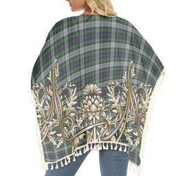 ScotsTee Shop Scottish MacKenzie Dress Tartan Scotland Royal Golden Thistle Square Fringed Shawl