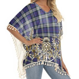 ScotsTee Shop Scottish Sinclair Dress Tartan Scotland Royal Golden Thistle Square Fringed Shawl