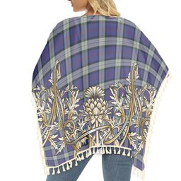ScotsTee Shop Scottish Sinclair Dress Tartan Scotland Royal Golden Thistle Square Fringed Shawl