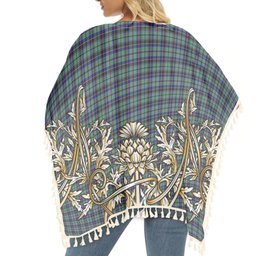 ScotsTee Shop Scottish Stevenson SC Tartan Scotland Royal Golden Thistle Square Fringed Shawl