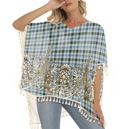 ScotsTee Shop Scottish MacKendrick Dress Tartan Scotland Royal Golden Thistle Square Fringed Shawl