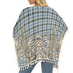 ScotsTee Shop Scottish MacKendrick Dress Tartan Scotland Royal Golden Thistle Square Fringed Shawl
