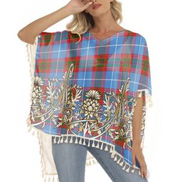 ScotsTee Shop Scottish Sydserf Tartan Scotland Royal Golden Thistle Square Fringed Shawl