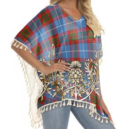 ScotsTee Shop Scottish Sydserf Tartan Scotland Royal Golden Thistle Square Fringed Shawl