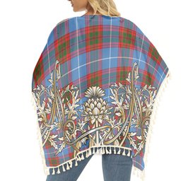 ScotsTee Shop Scottish Sydserf Tartan Scotland Royal Golden Thistle Square Fringed Shawl
