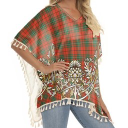 ScotsTee Shop Scottish MacAulay Ancient Tartan Scotland Royal Golden Thistle Square Fringed Shawl