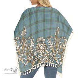 ScotsTee Shop Scottish MacInnes Ancient Tartan Scotland Royal Golden Thistle Square Fringed Shawl