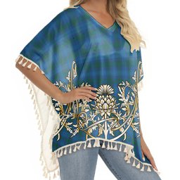 ScotsTee Shop Scottish Sutherland Hunting Modern Tartan Scotland Royal Golden Thistle Square Fringed Shawl