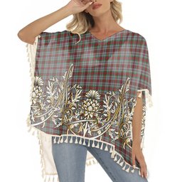 ScotsTee Shop Scottish Metcalf Tartan Scotland Royal Golden Thistle Square Fringed Shawl