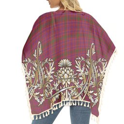 ScotsTee Shop Scottish Lumsden of Clova Tartan Scotland Royal Golden Thistle Square Fringed Shawl