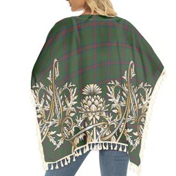 ScotsTee Shop Scottish Loton Tartan Scotland Royal Golden Thistle Square Fringed Shawl