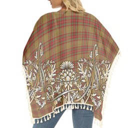 ScotsTee Shop Scottish MacBrair Hunting Tartan Scotland Royal Golden Thistle Square Fringed Shawl