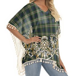 ScotsTee Shop Scottish Todd Tartan Scotland Royal Golden Thistle Square Fringed Shawl