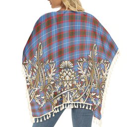 ScotsTee Shop Scottish Preston Tartan Scotland Royal Golden Thistle Square Fringed Shawl