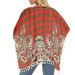 ScotsTee Shop Scottish Herries Tartan Scotland Royal Golden Thistle Square Fringed Shawl