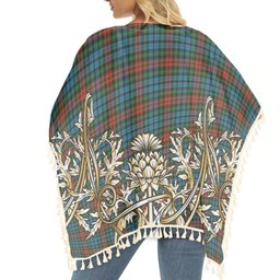 ScotsTee Shop Scottish Langston Tartan Scotland Royal Golden Thistle Square Fringed Shawl