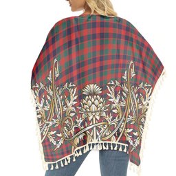ScotsTee Shop Scottish MacGowan Modern Tartan Scotland Royal Golden Thistle Square Fringed Shawl