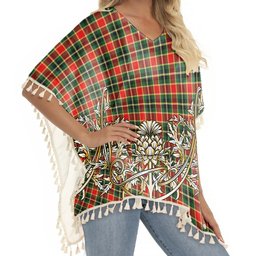 ScotsTee Shop Scottish MacLachlan Hunting Modern Tartan Scotland Royal Golden Thistle Square Fringed Shawl