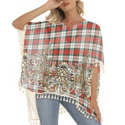 ScotsTee Shop Scottish Rose Dress Ancient Tartan Scotland Royal Golden Thistle Square Fringed Shawl