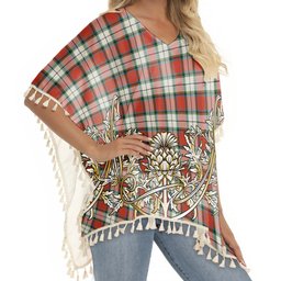 ScotsTee Shop Scottish Rose Dress Ancient Tartan Scotland Royal Golden Thistle Square Fringed Shawl