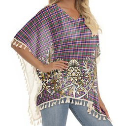 ScotsTee Shop Scottish Ohio District Tartan Scotland Royal Golden Thistle Square Fringed Shawl