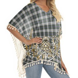 ScotsTee Shop Scottish Pritchard Tartan Scotland Royal Golden Thistle Square Fringed Shawl