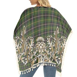 ScotsTee Shop Scottish MacLamroc Tartan Scotland Royal Golden Thistle Square Fringed Shawl