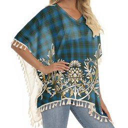 ScotsTee Shop Scottish Murray of Elibank Tartan Scotland Royal Golden Thistle Square Fringed Shawl