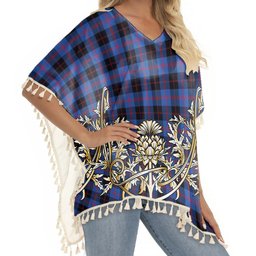 ScotsTee Shop Scottish Maule Modem Tartan Scotland Royal Golden Thistle Square Fringed Shawl