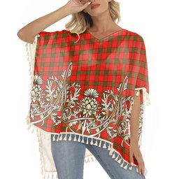 ScotsTee Shop Scottish Maxwell Modern Tartan Scotland Royal Golden Thistle Square Fringed Shawl