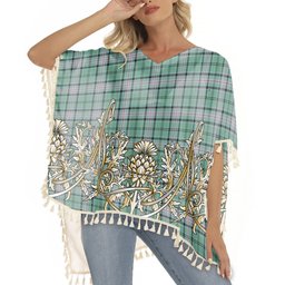ScotsTee Shop Scottish Kelly of Sleat Hunting Ancient Tartan Scotland Royal Golden Thistle Square Fringed Shawl