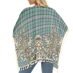 ScotsTee Shop Scottish Kelly of Sleat Hunting Ancient Tartan Scotland Royal Golden Thistle Square Fringed Shawl
