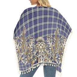 ScotsTee Shop Scottish Sinclair Dress Dance Tartan Scotland Royal Golden Thistle Square Fringed Shawl