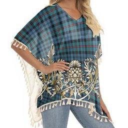 ScotsTee Shop Scottish McCorquodale Ancient Tartan Scotland Royal Golden Thistle Square Fringed Shawl