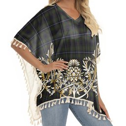 ScotsTee Shop Scottish Humphries Tartan Scotland Royal Golden Thistle Square Fringed Shawl