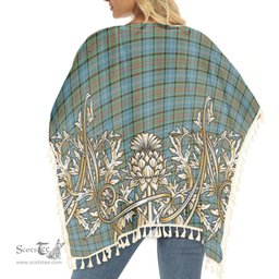 ScotsTee Shop Scottish Paisley District Tartan Scotland Royal Golden Thistle Square Fringed Shawl