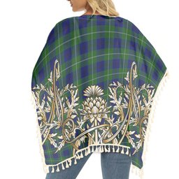ScotsTee Shop Scottish Oliphant Modern Tartan Scotland Royal Golden Thistle Square Fringed Shawl