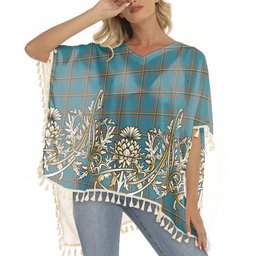 ScotsTee Shop Scottish MacLaine of Lochbuie Hunting Ancient Tartan Scotland Royal Golden Thistle Square Fringed Shawl