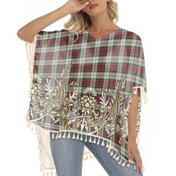 ScotsTee Shop Scottish Rose White Dress Tartan Scotland Royal Golden Thistle Square Fringed Shawl