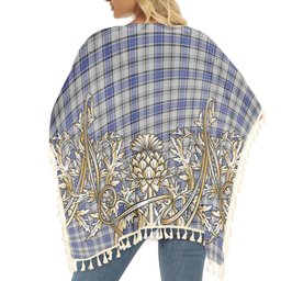 ScotsTee Shop Scottish Hannay Tartan Scotland Royal Golden Thistle Square Fringed Shawl