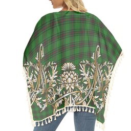 ScotsTee Shop Scottish Kircaldy SC Tartan Scotland Royal Golden Thistle Square Fringed Shawl