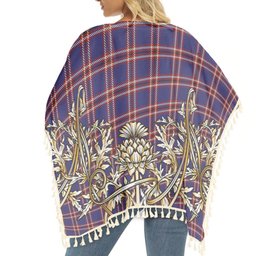 ScotsTee Shop Scottish Laing of Archiestown Tartan Scotland Royal Golden Thistle Square Fringed Shawl