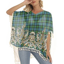 ScotsTee Shop Scottish MacWilliam (Williamson) Ancient Tartan Scotland Royal Golden Thistle Square Fringed Shawl