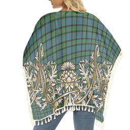 ScotsTee Shop Scottish MacWilliam (Williamson) Ancient Tartan Scotland Royal Golden Thistle Square Fringed Shawl